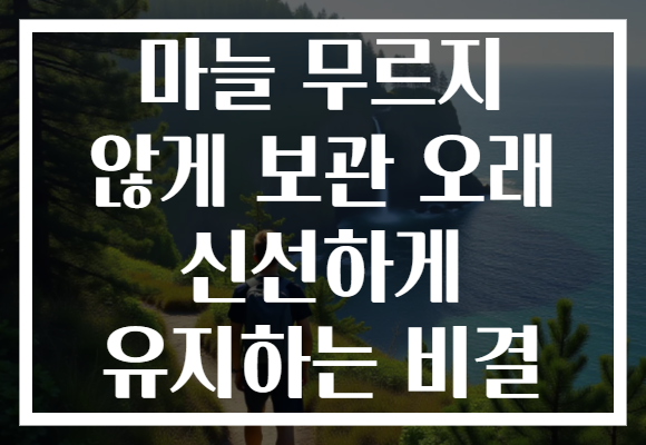 마늘 무르지 않게 보관 오래 신선하게 유지하는 비결