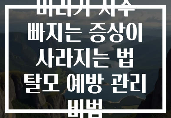 머리가 자주 빠지는 증상이 사라지는 법 탈모 예방 관리 비법