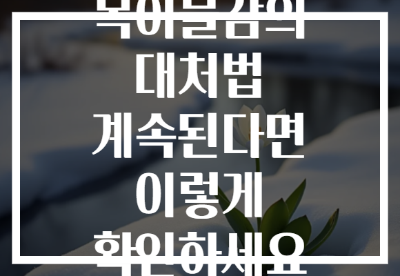목이물감의 대처법 계속된다면 이렇게 확인하세요