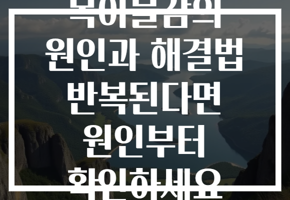 목이물감의 원인과 해결법 반복된다면 원인부터 확인하세요