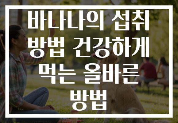 바나나의 섭취 방법 건강하게 먹는 올바른 방법
