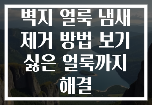 벽지 얼룩 냄새 제거 방법 보기 싫은 얼룩까지 해결