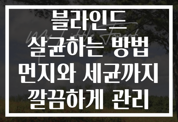 블라인드 살균하는 방법 먼지와 세균까지 깔끔하게 관리