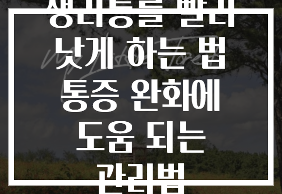 생리통를 빨리 낫게 하는 법 통증 완화에 도움 되는 관리법