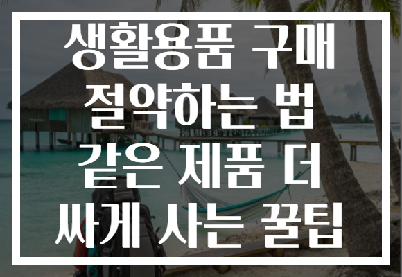생활용품 구매 절약하는 법 같은 제품 더 싸게 사는 꿀팁
