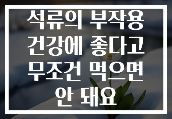 석류의 부작용 건강에 좋다고 무조건 먹으면 안 돼요
