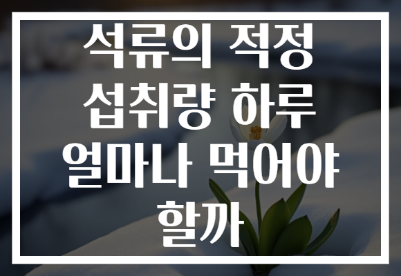 석류의 적정 섭취량 하루 얼마나 먹어야 할까