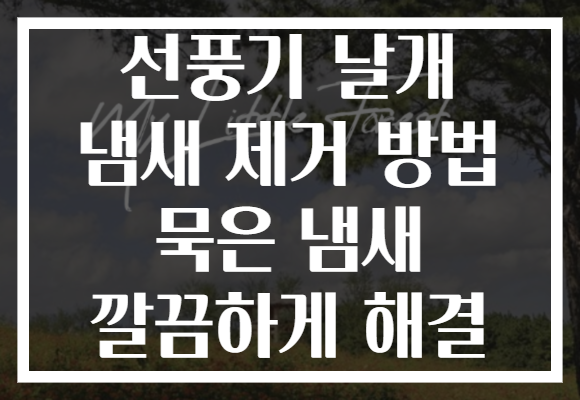 선풍기 날개 냄새 제거 방법 묵은 냄새 깔끔하게 해결