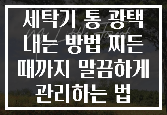 세탁기 통 광택 내는 방법 찌든 때까지 말끔하게 관리하는 법