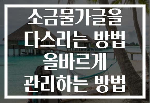 소금물가글을 다스리는 방법 올바르게 관리하는 방법