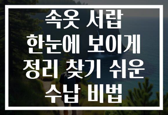 속옷 서랍 한눈에 보이게 정리 찾기 쉬운 수납 비법