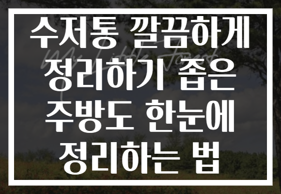 수저통 깔끔하게 정리하기 좁은 주방도 한눈에 정리하는 법