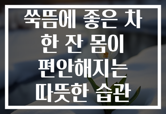 쑥뜸에 좋은 차 한 잔 몸이 편안해지는 따뜻한 습관