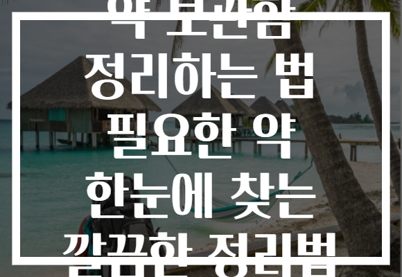 약 보관함 정리하는 법 필요한 약 한눈에 찾는 깔끔한 정리법