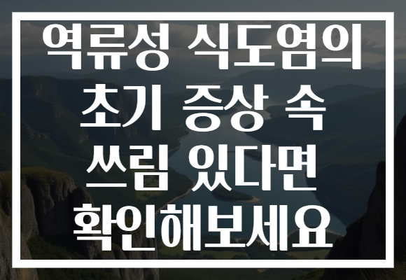 역류성 식도염의 초기 증상 속 쓰림 있다면 확인해보세요