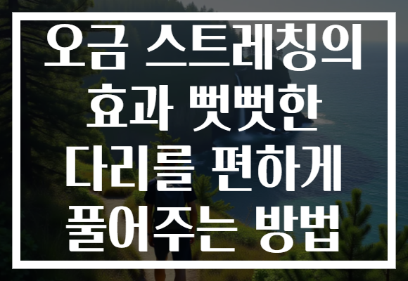 오금 스트레칭의 효과 뻣뻣한 다리를 편하게 풀어주는 방법