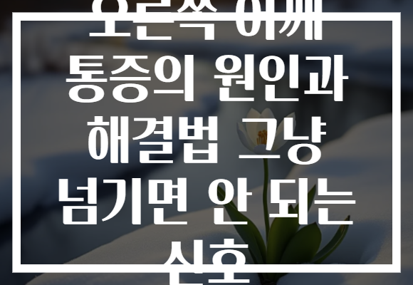 오른쪽 어깨 통증의 원인과 해결법 그냥 넘기면 안 되는 신호