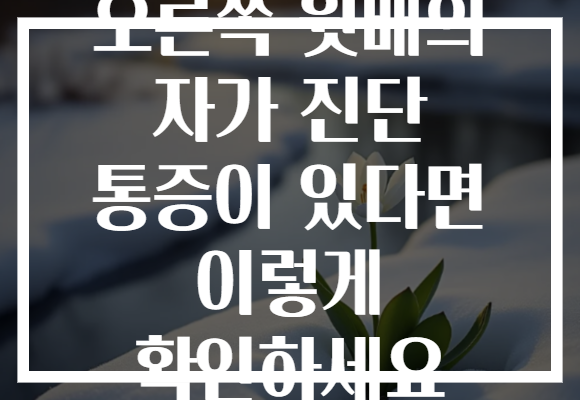 오른쪽 윗배의 자가 진단 통증이 있다면 이렇게 확인하세요