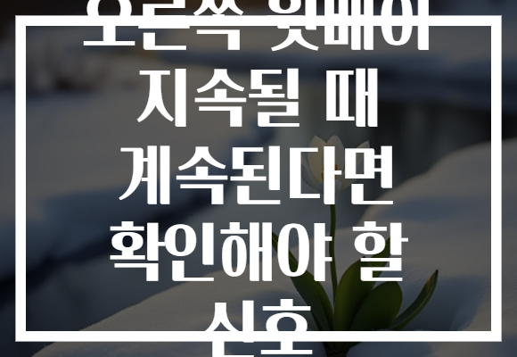 오른쪽 윗배이 지속될 때 계속된다면 확인해야 할 신호