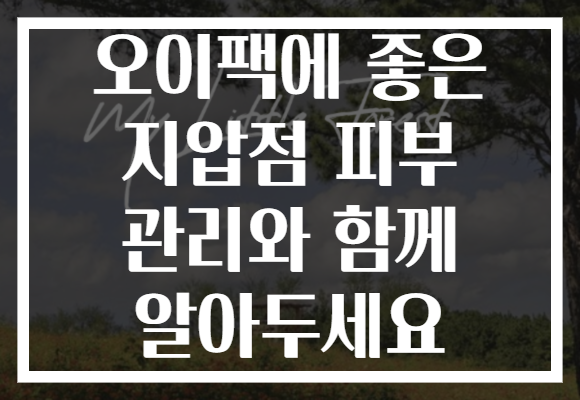 오이팩에 좋은 지압점 피부 관리와 함께 알아두세요