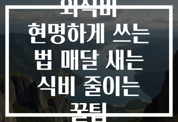 외식비 현명하게 쓰는 법 매달 새는 식비 줄이는 꿀팁