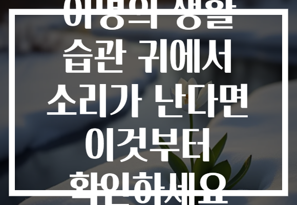 이명의 생활 습관 귀에서 소리가 난다면 이것부터 확인하세요
