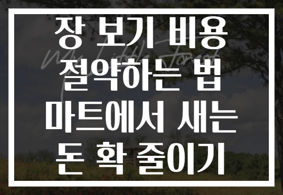 장 보기 비용 절약하는 법 마트에서 새는 돈 확 줄이기