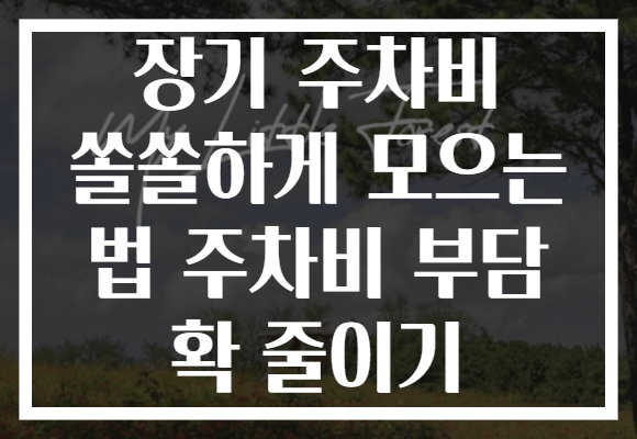 장기 주차비 쏠쏠하게 모으는 법 주차비 부담 확 줄이기