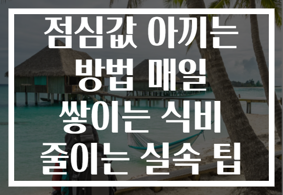 점심값 아끼는 방법 매일 쌓이는 식비 줄이는 실속 팁