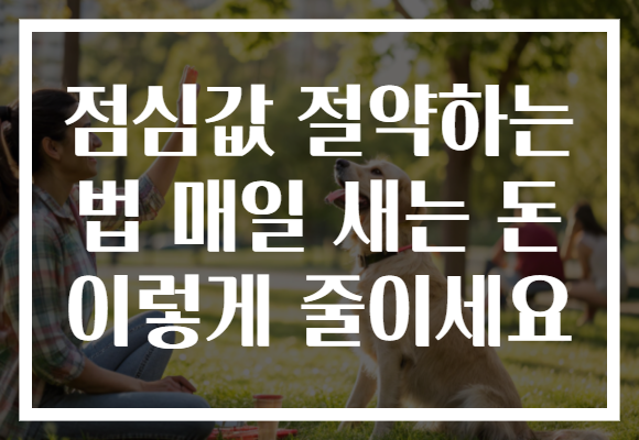 점심값 절약하는 법 매일 새는 돈 이렇게 줄이세요