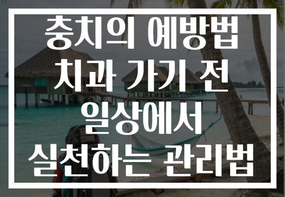 충치의 예방법 치과 가기 전 일상에서 실천하는 관리법