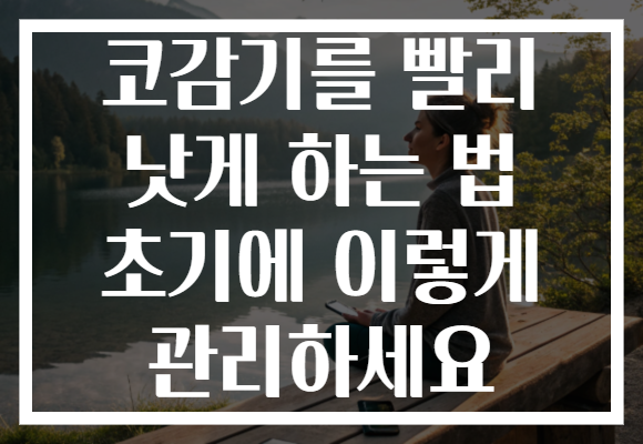 코감기를 빨리 낫게 하는 법 초기에 이렇게 관리하세요