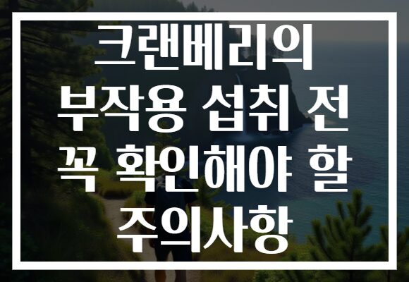 크랜베리의 부작용 섭취 전 꼭 확인해야 할 주의사항