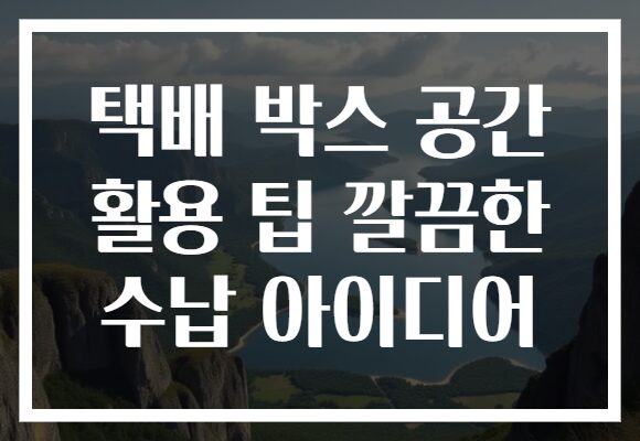 택배 박스 공간 활용 팁 깔끔한 수납 아이디어