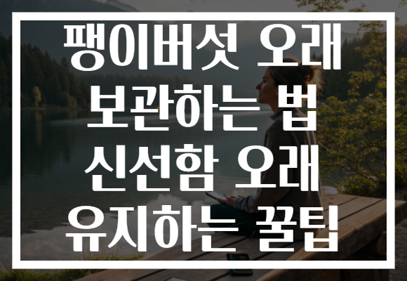 팽이버섯 오래 보관하는 법 신선함 오래 유지하는 꿀팁