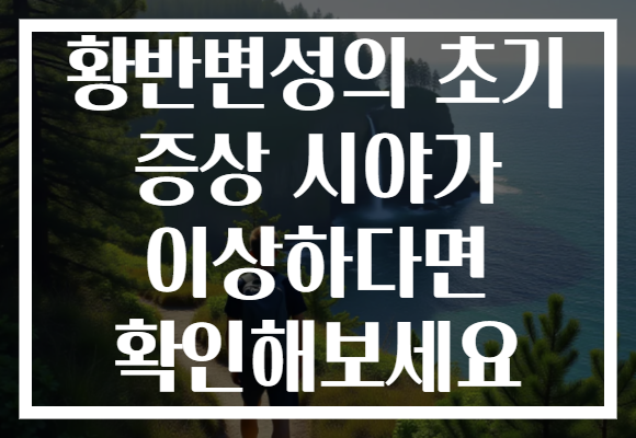 황반변성의 초기 증상 시야가 이상하다면 확인해보세요
