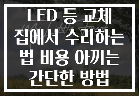 LED 등 교체 집에서 수리하는 법 비용 아끼는 간단한 방법