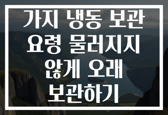 가지 냉동 보관 요령 물러지지 않게 오래 보관하기