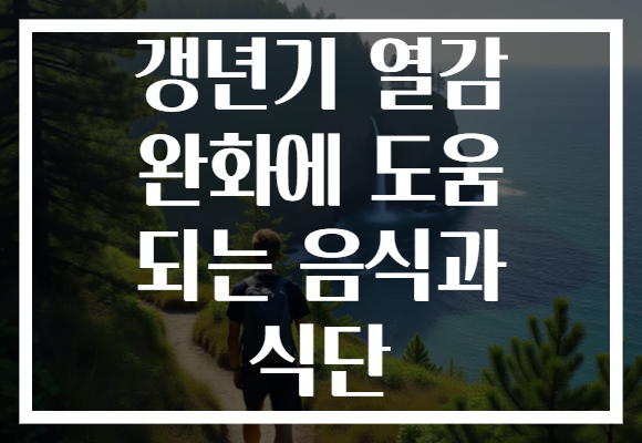 갱년기 열감 완화에 도움 되는 음식과 식단