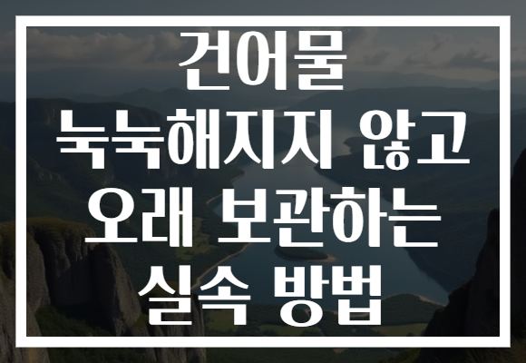건어물 눅눅해지지 않고 오래 보관하는 실속 방법