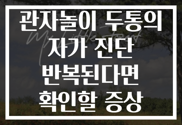 관자놀이 두통의 자가 진단 반복된다면 확인할 증상
