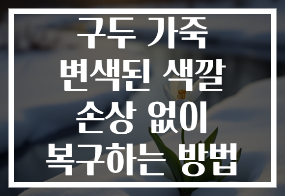 구두 가죽 변색된 색깔 손상 없이 복구하는 방법