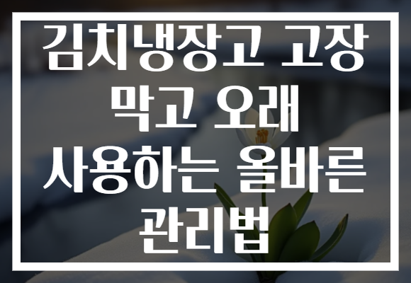 김치냉장고 고장 막고 오래 사용하는 올바른 관리법