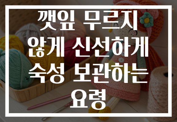 깻잎 무르지 않게 신선하게 숙성 보관하는 요령