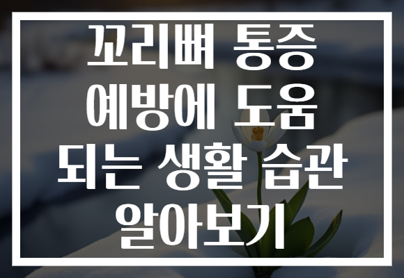 꼬리뼈 통증 예방에 도움 되는 생활 습관 알아보기