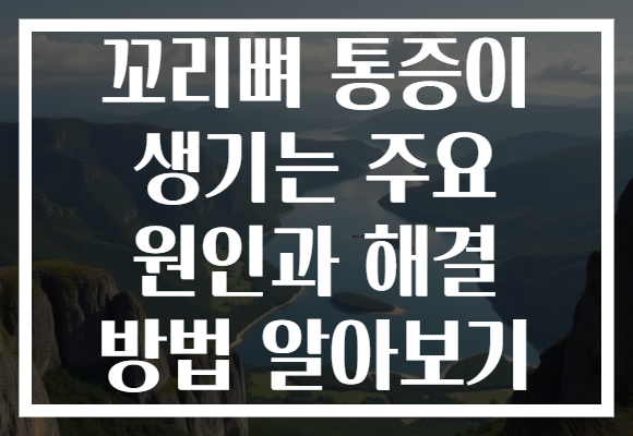 꼬리뼈 통증이 생기는 주요 원인과 해결 방법 알아보기