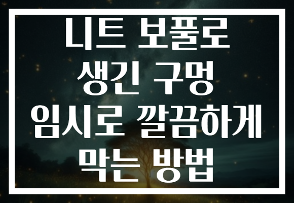니트 보풀로 생긴 구멍 임시로 깔끔하게 막는 방법