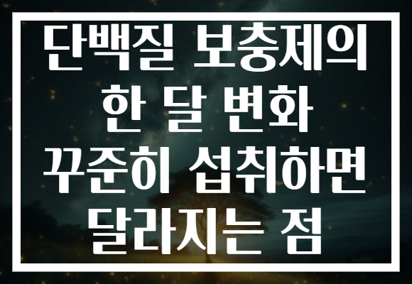 단백질 보충제의 한 달 변화 꾸준히 섭취하면 달라지는 점