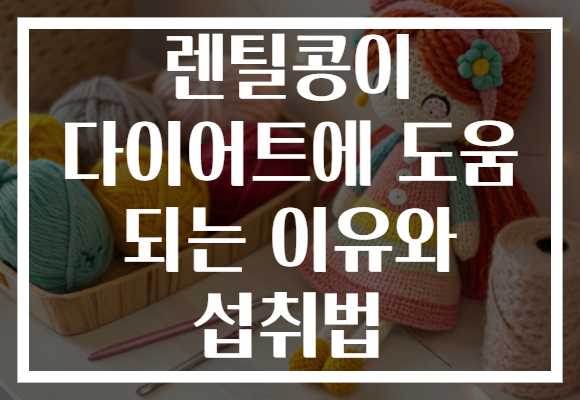 렌틸콩이 다이어트에 도움 되는 이유와 섭취법