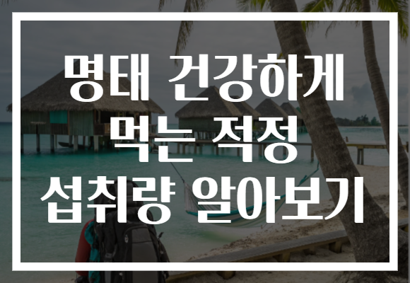 명태 건강하게 먹는 적정 섭취량 알아보기